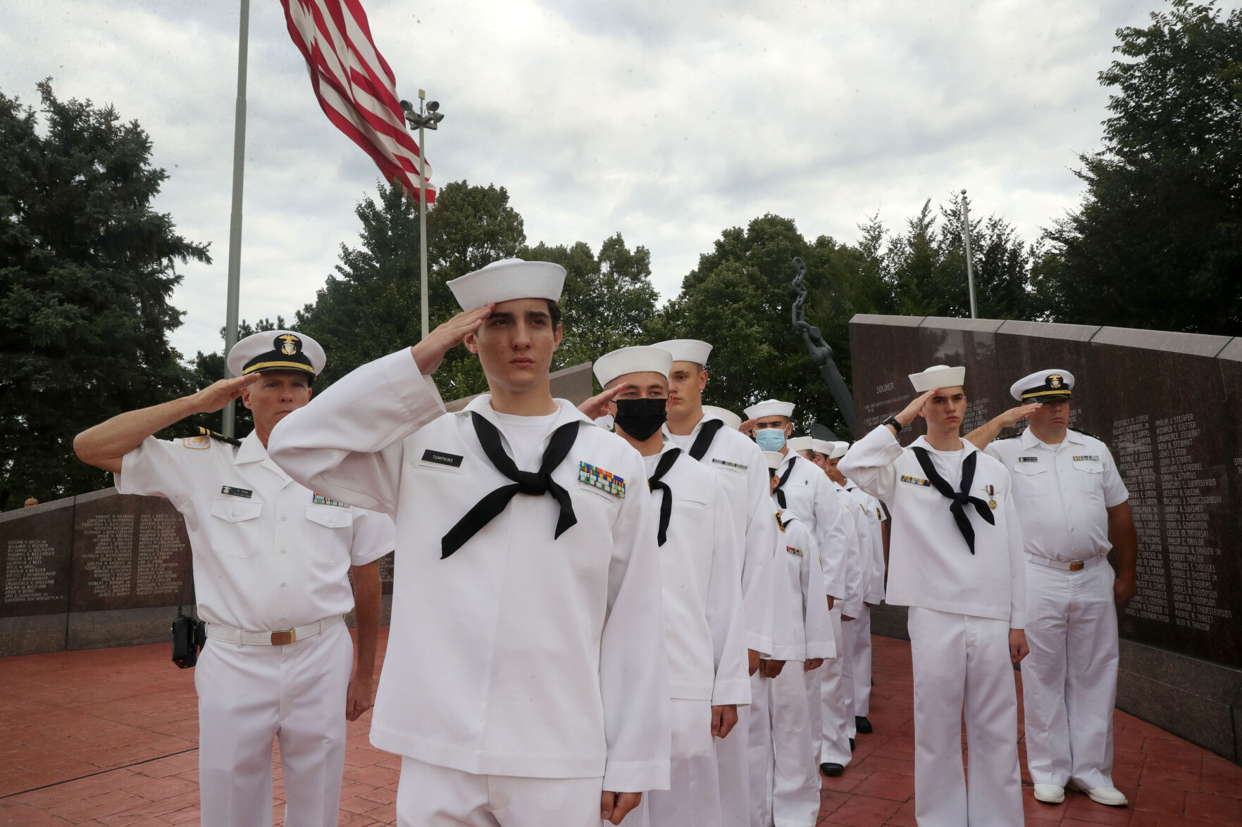 U.S. Naval Sea Cadets salute